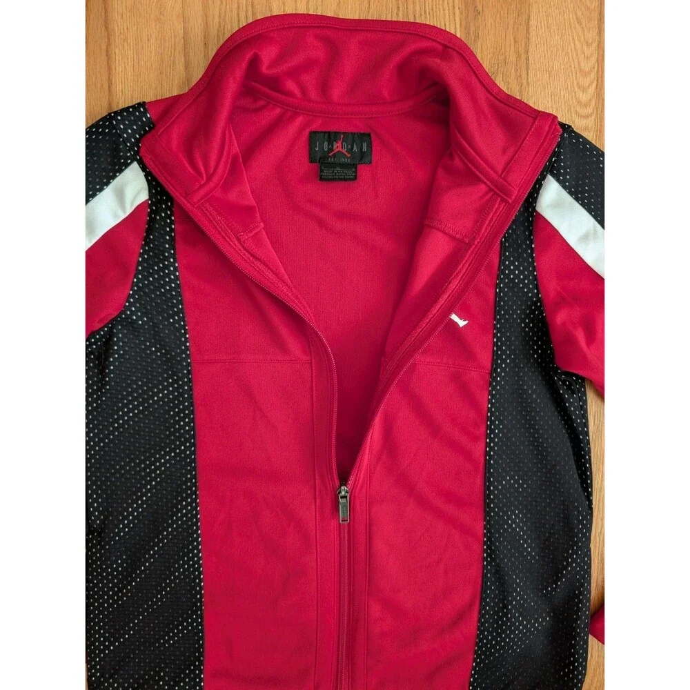Nike Jordan Tricot Jumpman Boy’s Track Jacket Youth Large Red Long Sleeve Zip Up